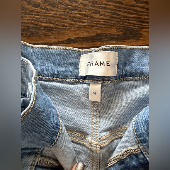 Frame Denim Le Palazzo Crop Light Wash Flare Jeans 31 - Picture 3 of 4